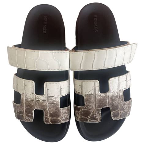 hermes alligator sandals|hermes chypre sandals.